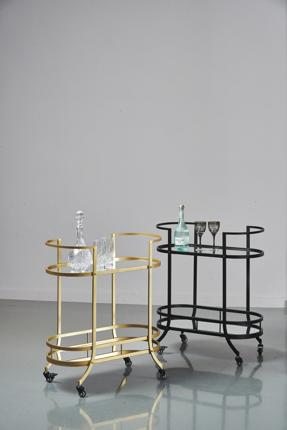 Margit Brandt Barvogn m/ hjul, guldfarvet - H: 84 cm. - Bahne